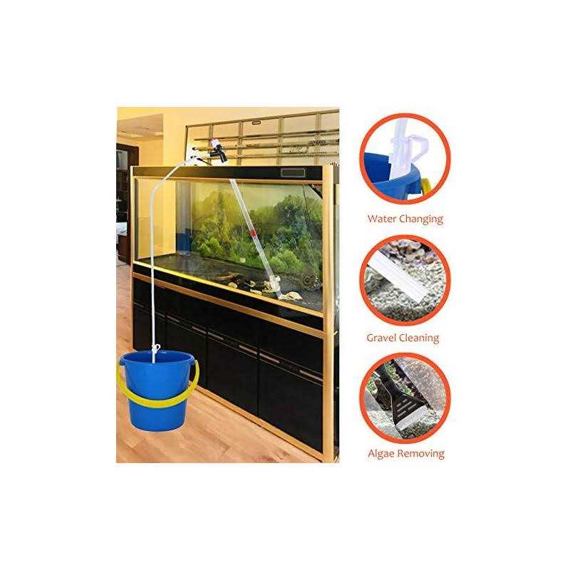 AquaMiracle Aquarium Gravel Cleaner, Fish Tank Siphon Cleaner, Long Nozzle Quick Water Changer for Water Changing and Filter Gravel Cleaning - Healthber