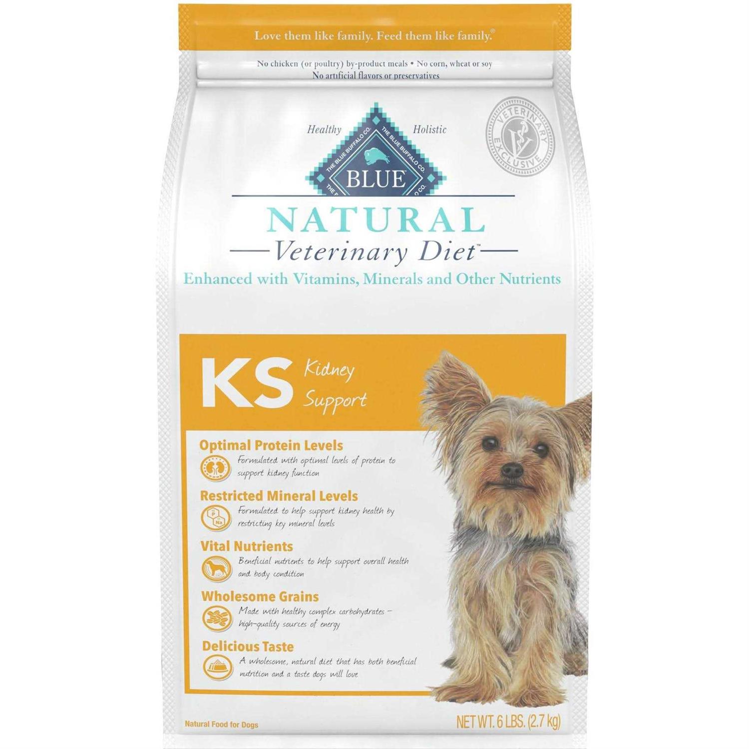 Blue Buffalo Natural Veterinary Diet KS Kidney Support Dry Dog Food - Healthber