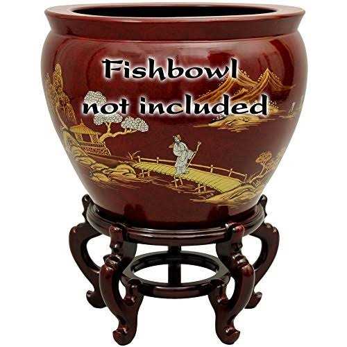 Oriental Furniture Rosewood Fishbowl Stand - Healthber