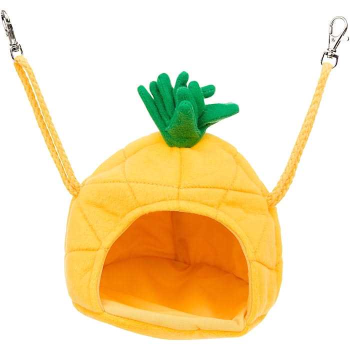 Multipet Medium Yellow Pineapple House Small Animal Hideaway 5.5 L X 5.5 W X 6 H - Healthber