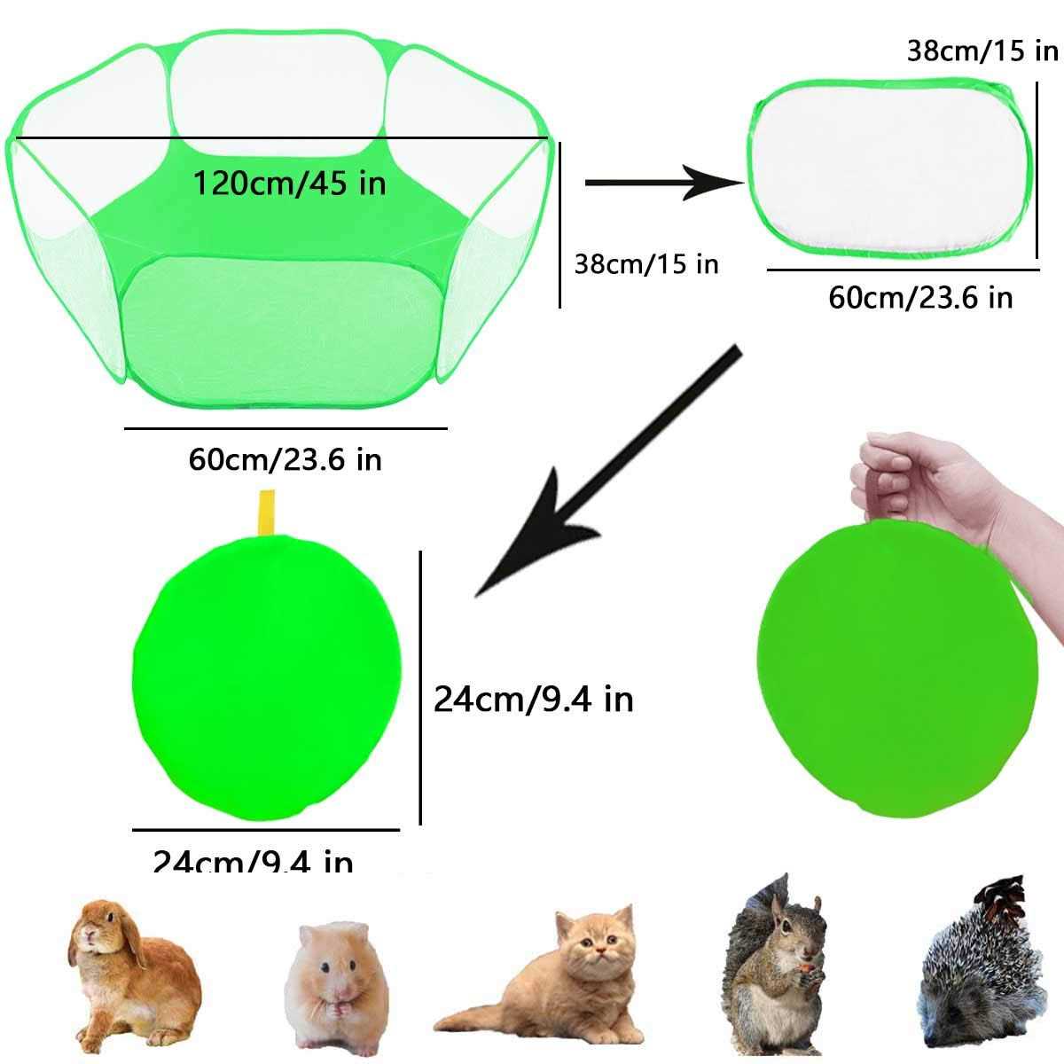 GABraden Small Animals Tent,Reptiles Cage,Breathable Transparent Pet Playpen Pop Open Outdoor/Indoor Exercise Fence,Portable Yard Fence - Healthber