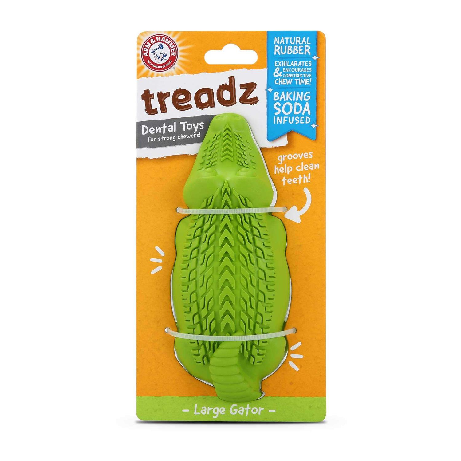 Arm & Hammer Super Treadz Gator Dental Dog Toy - Healthber