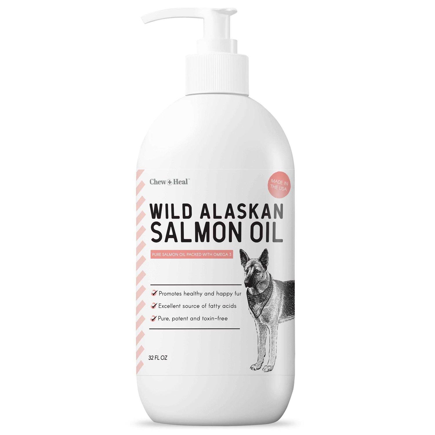Chew + Heal Pure Wild Alaskan Salmon Oil for Dogs - Healthber