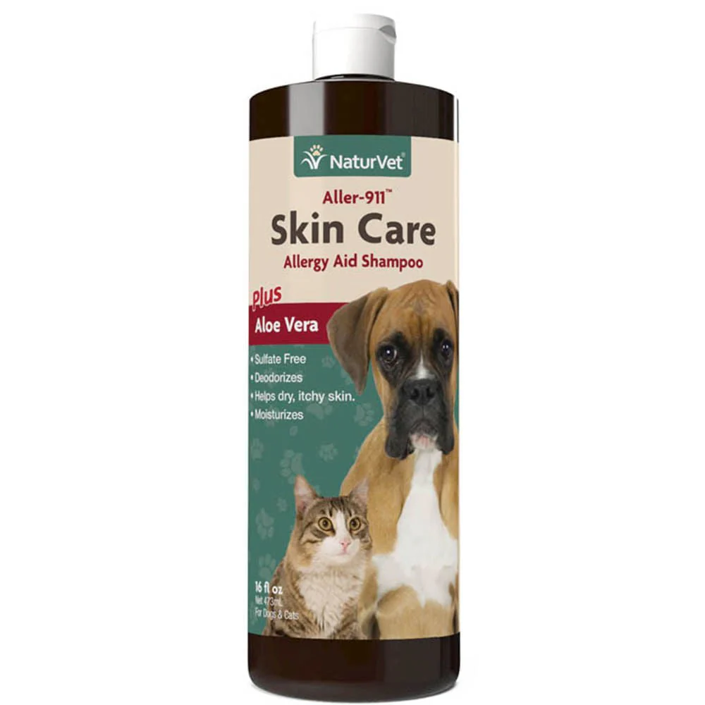 Aller-911 Skin Care Allergy Aid Shampoo Plus Aloe Vera for Dogs & Cats, 16 fl oz - Healthber