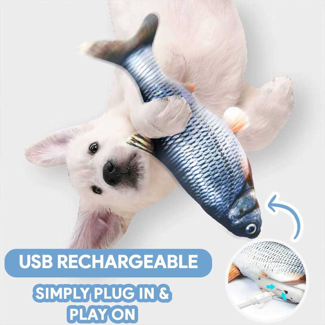 PupsDream FlippyFish Interactive Pet Toy, Moving Fish To Challenges Natural Instincts, For Dogs & Cats, High Quality And Durable Material - Healthber