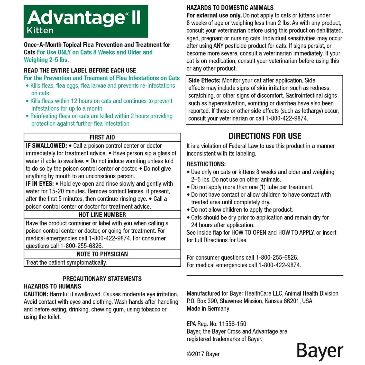 Advantage II Flea Treatment for Kittens - Healthber