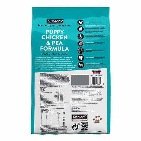 Kirkland Signature Nature’s Domain Puppy Formula Chicken & Pea Dog Food 20 lb - Healthber