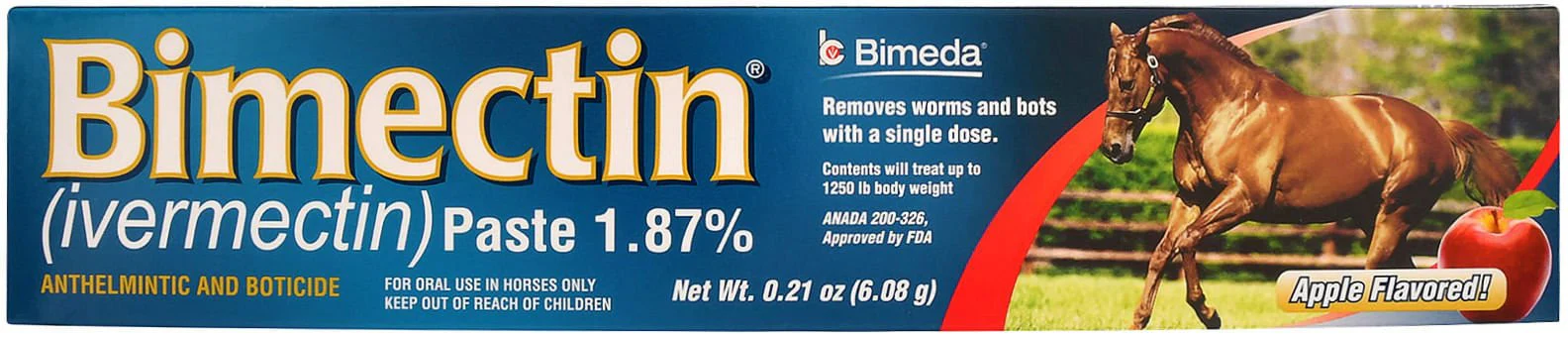 Bimectin Paste Horse Dewormer, 1-dose - Healthber