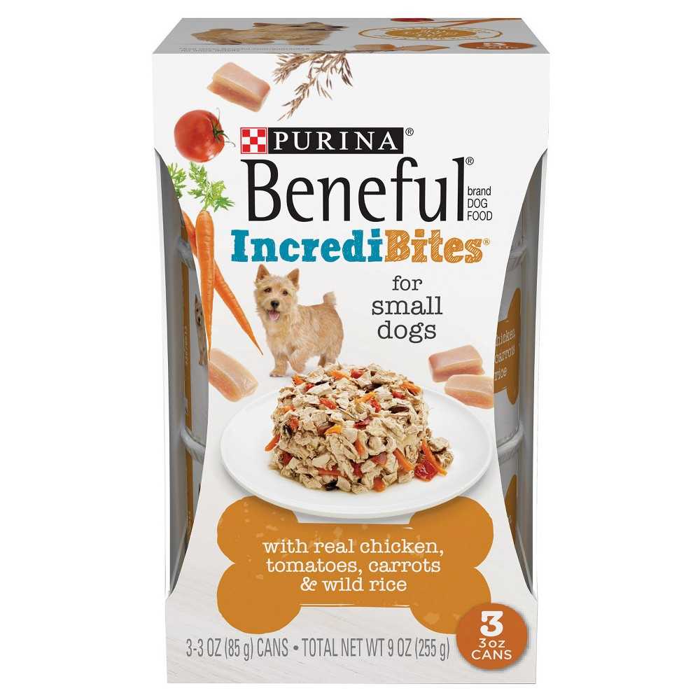 Purina Beneful IncrediBites with Chicken, Tomatoes, Carrots & Wild Rice Canned Dog Food, 3-oz, case of 24 - Healthber