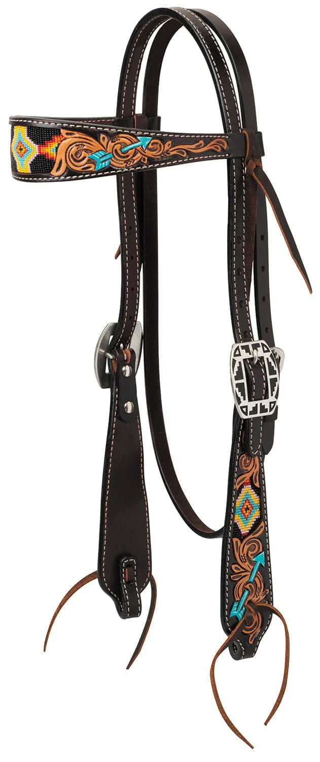 Turquoise Cross Navajo Arrow Browband Headstall - Healthber