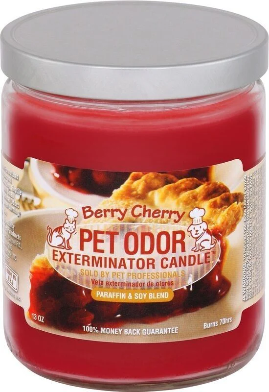Pet Odor Exterminator Candle, Berry Cherry, 13 oz - Healthber