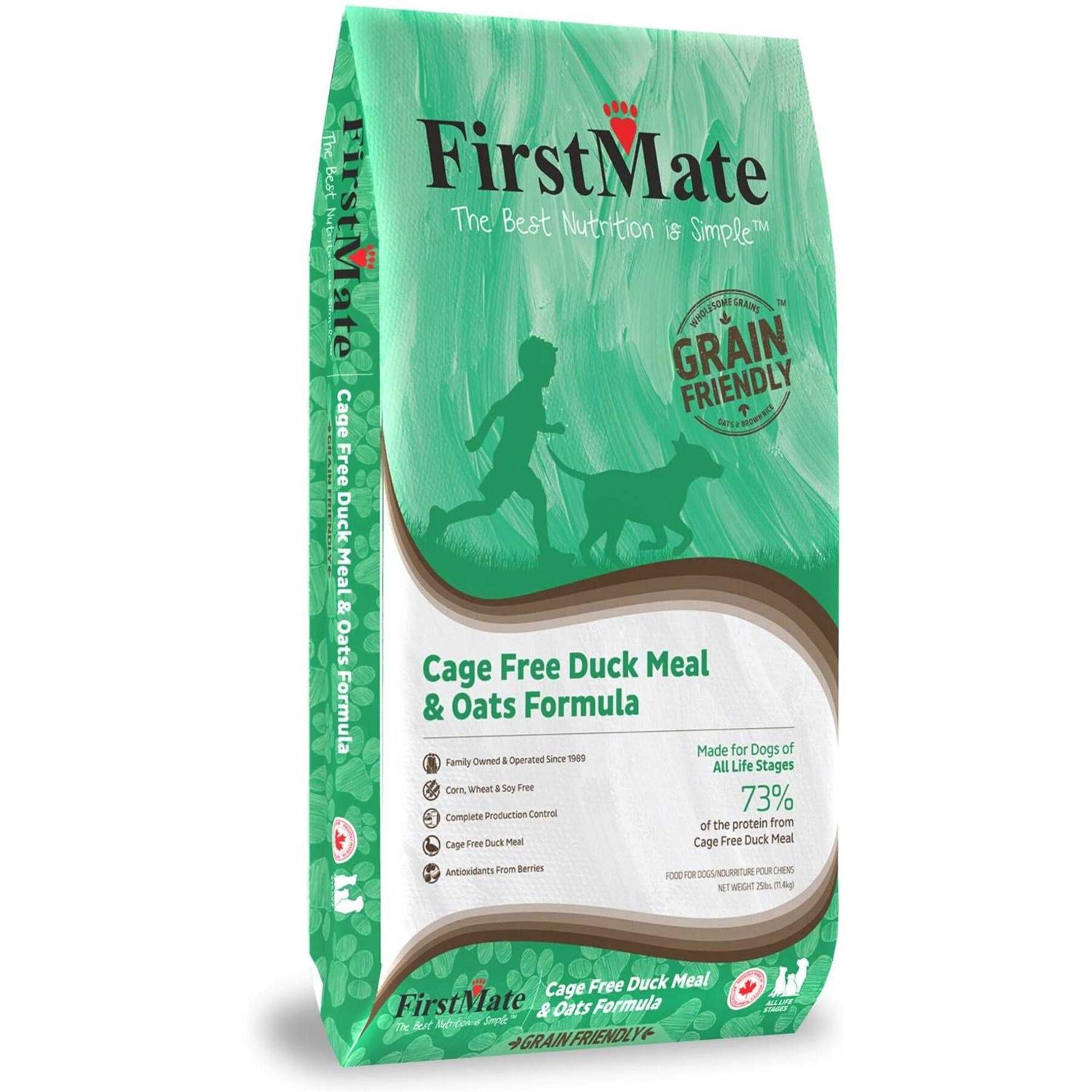 FirstMate Grain Friendly Cage Free Duck & Oats Dry Dog Food - Healthber