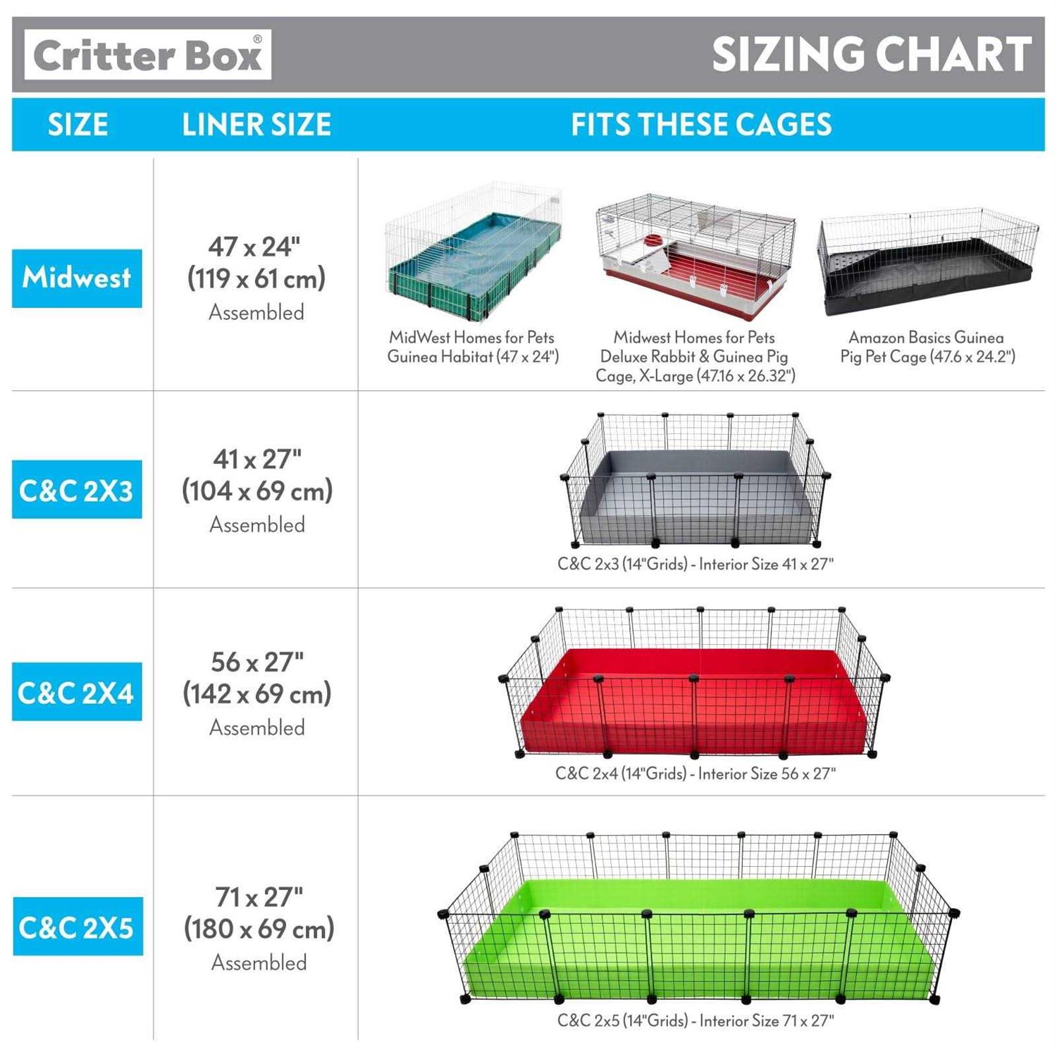Paw Inspired Critter Box Washable Fleece Guinea Pig Cage Liner & Bedding with Raised Sides - Healthber
