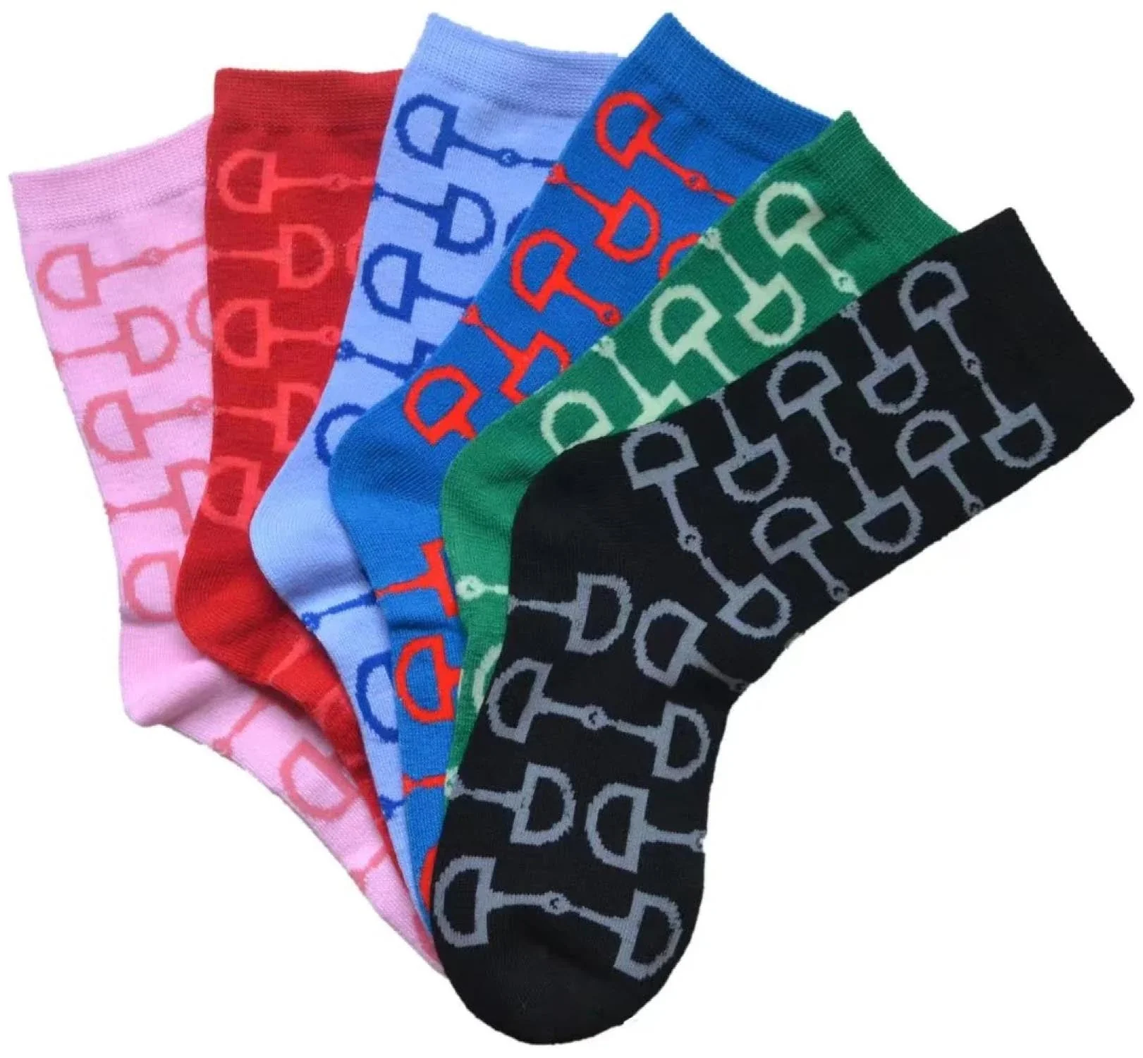 Snaffle Bits Crew Socks, 6 Pack - Healthber