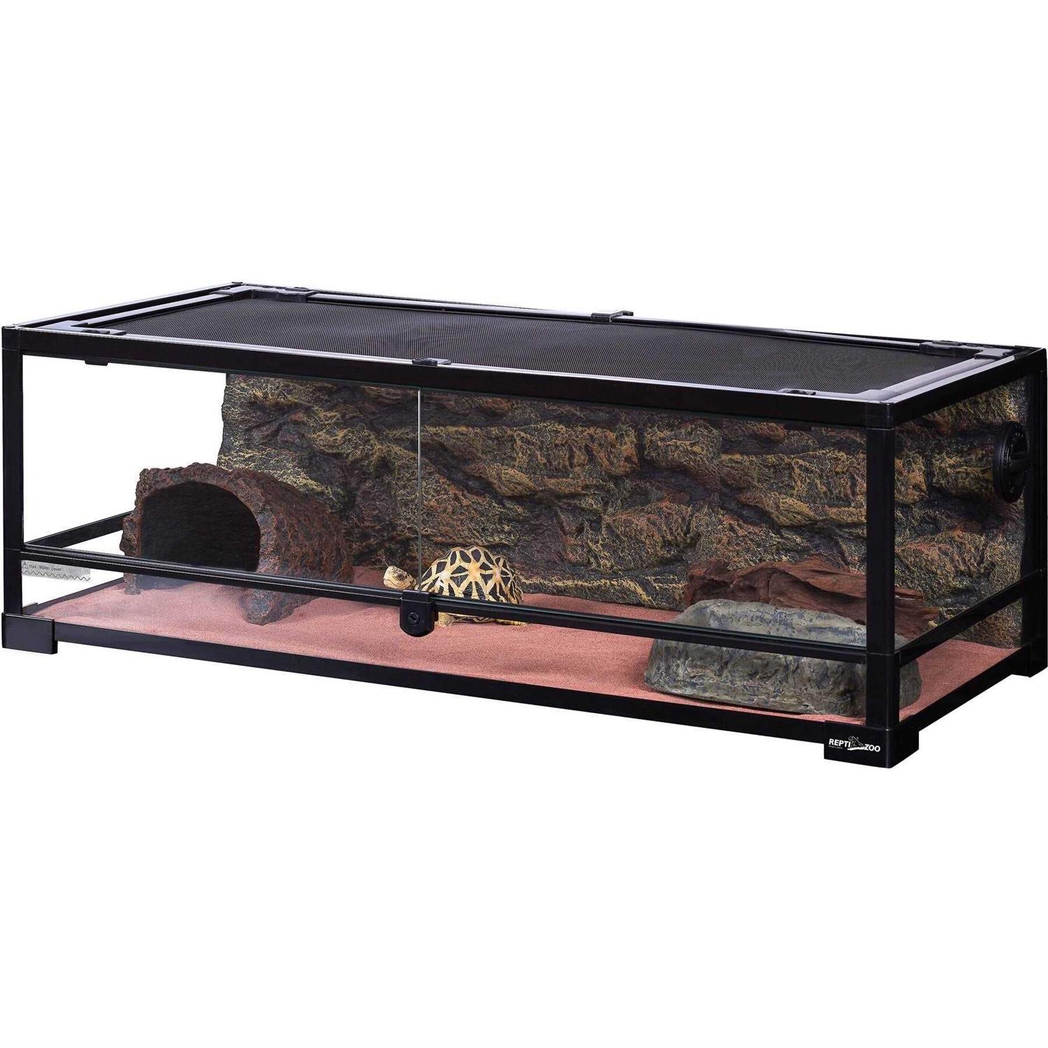 Repti-zoo Reptile Glass Terrarium with Double Hinge Door 36 inch x 18 inch x 12.6 inch - Healthber
