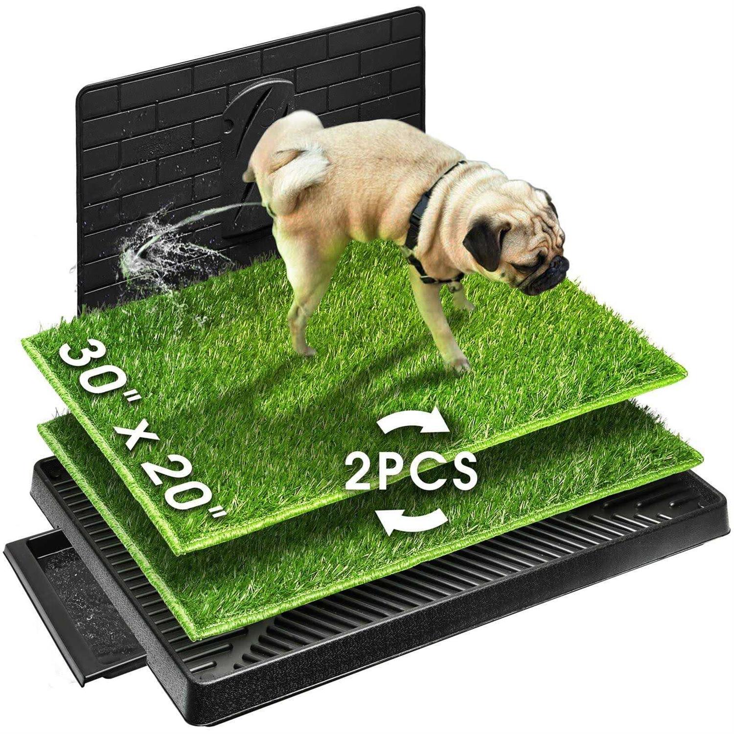 Hompet Dog Potty with Tray Large 30”x20”, Artificial Grass Patch for Indoor and Outdoor Use - Healthber