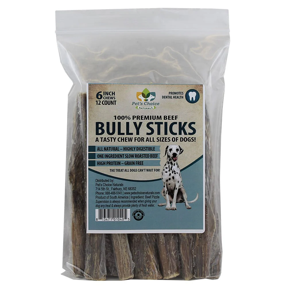 Premium All Natural Dog Pizzle Chews, 6
