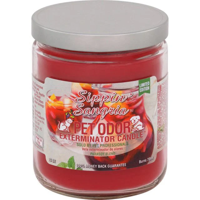 Pet Odor Exterminator Candle, Sippin' Sangria, 13 oz - Healthber
