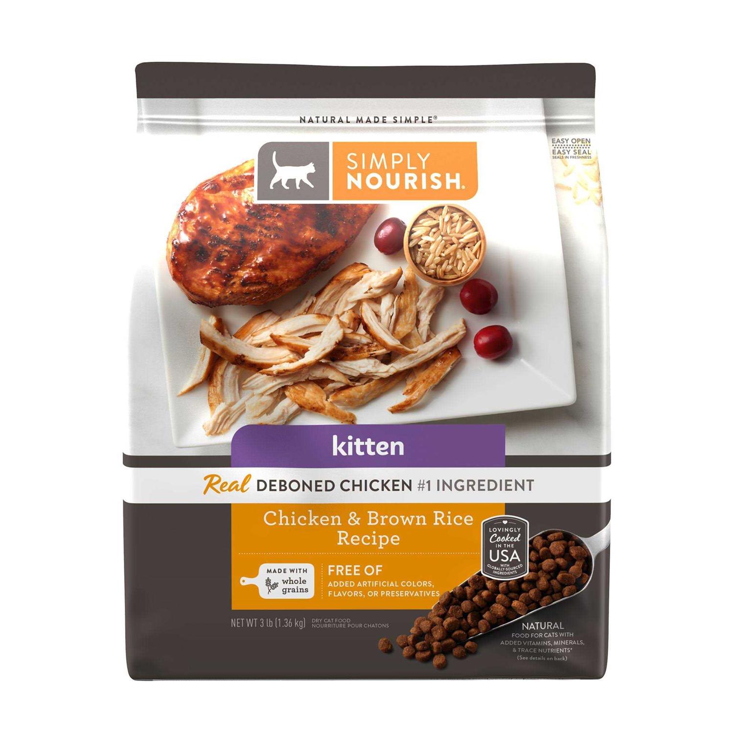 Simply Nourish Original Kitten Cat Dry Food Chicken and Rice - Healthber