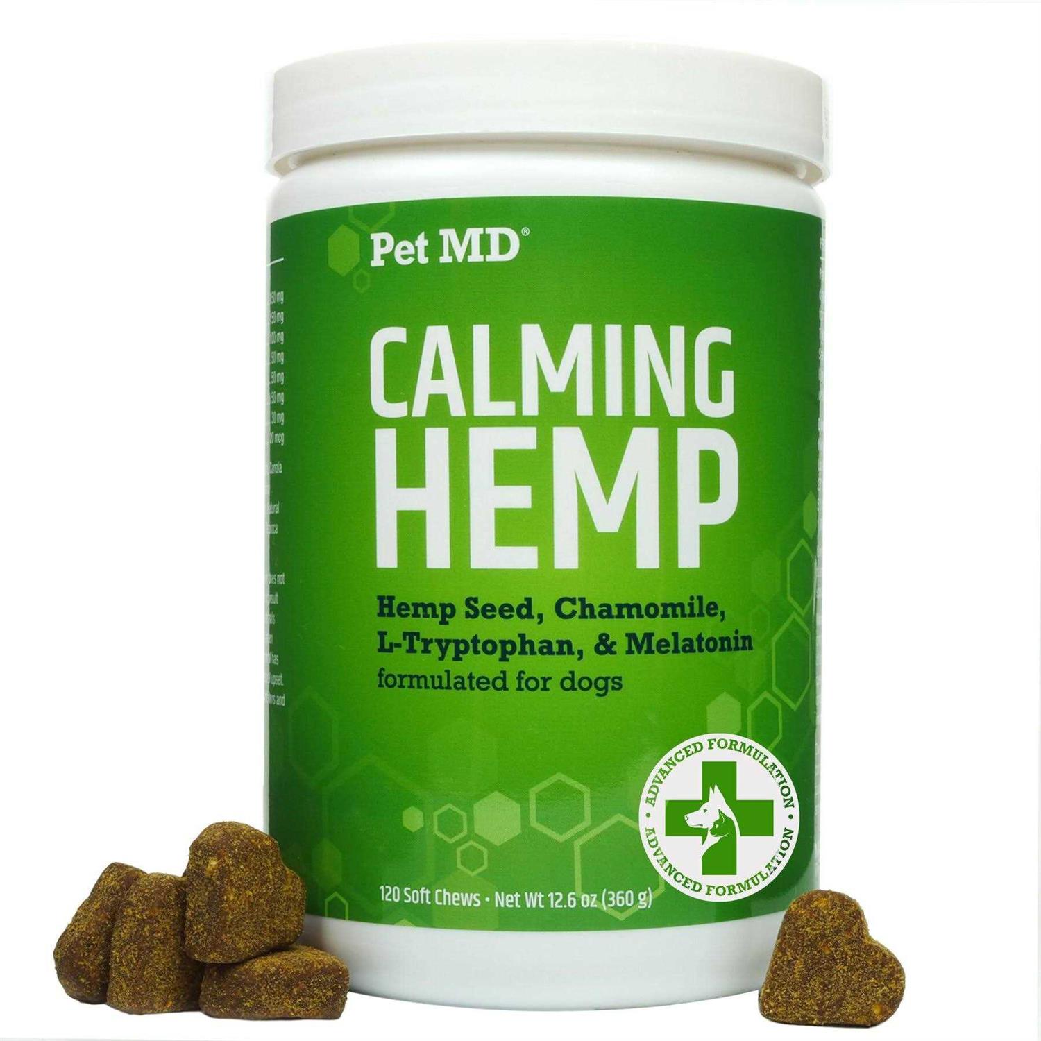 Pet MD Calming Hemp Calming Supplement Soft Chew for Dogs - Healthber