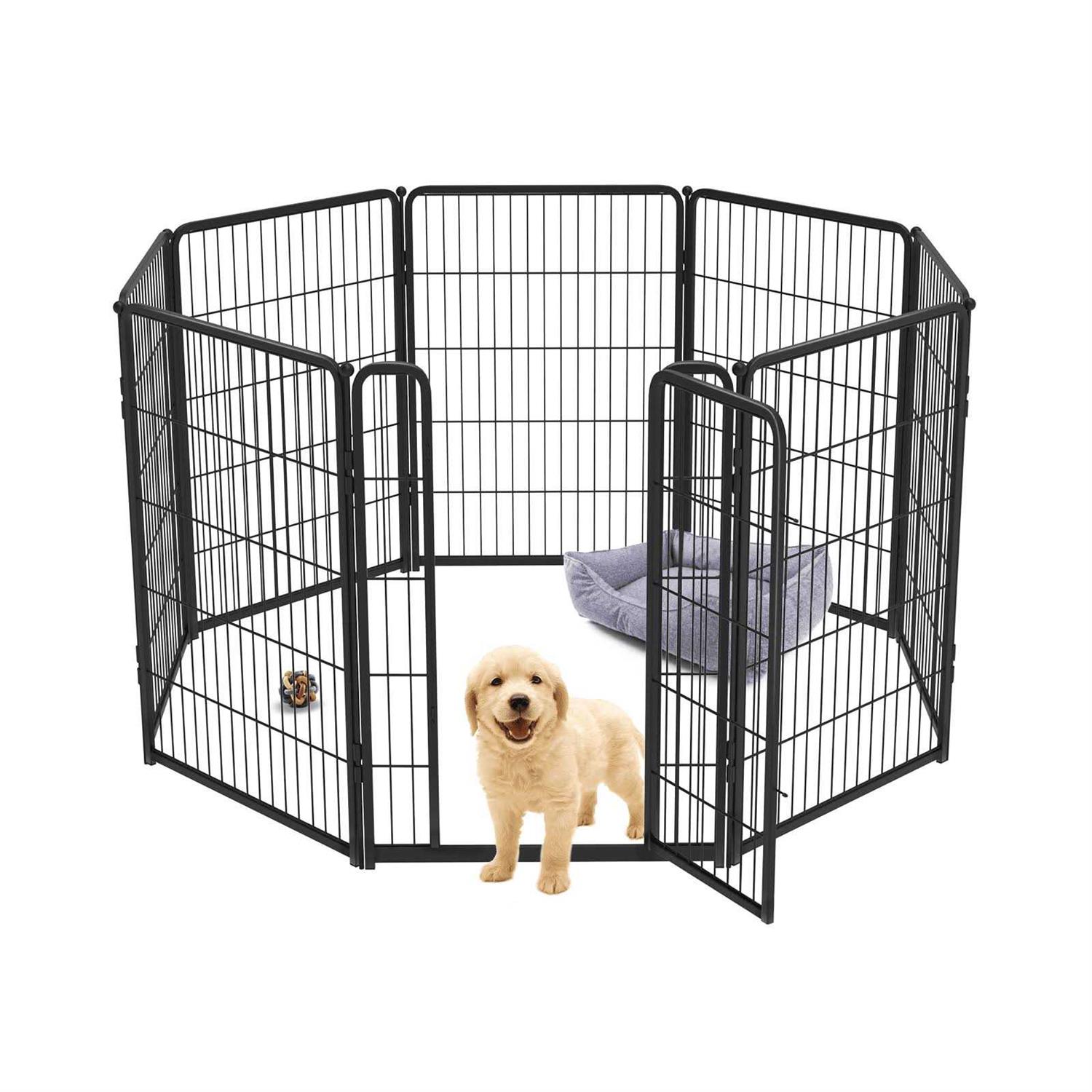 Fxw HomePlus Dog Playpen Indoor Panels 24 inch Height Dog Fence Exercise Pen for small Dogs, inside Pet Puppy Playpen with Silicone Foot Pads and - Healthber