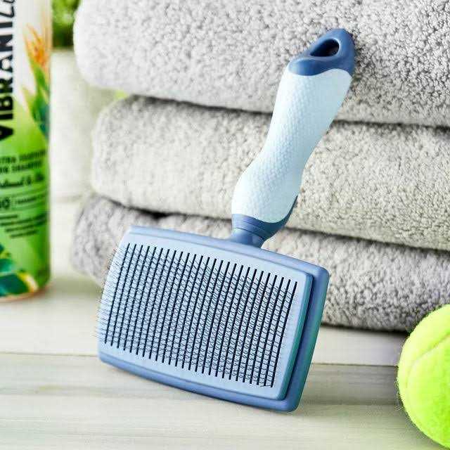 Vibrant Life Self Cleaning Dog Slicker Brush with Non-Slip Handle - Healthber