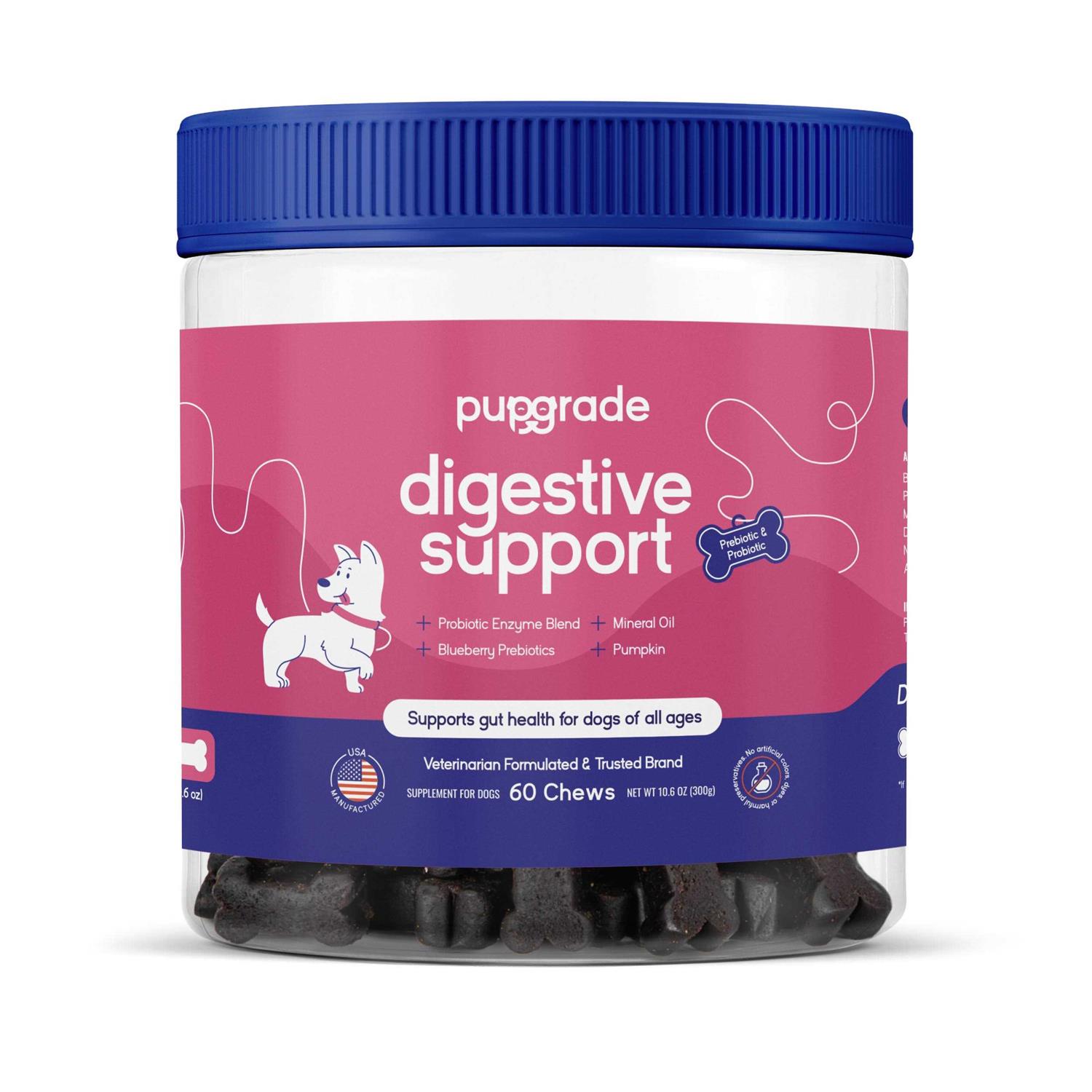 Pupgrade Digestive Support Chews for Dogs Upset Stomach - Healthber