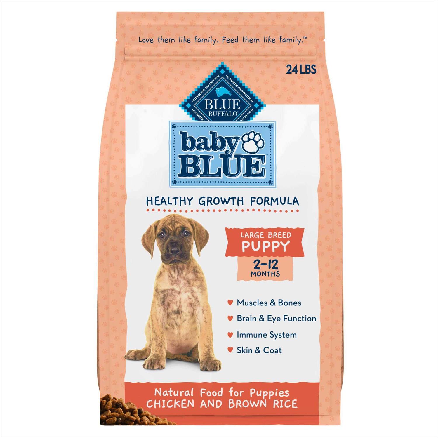 Blue Buffalo Baby Blue Large Breed Healthy Growth Formula Natural Chicken & Brown Rice Recipe Puppy Dry Food - Healthber
