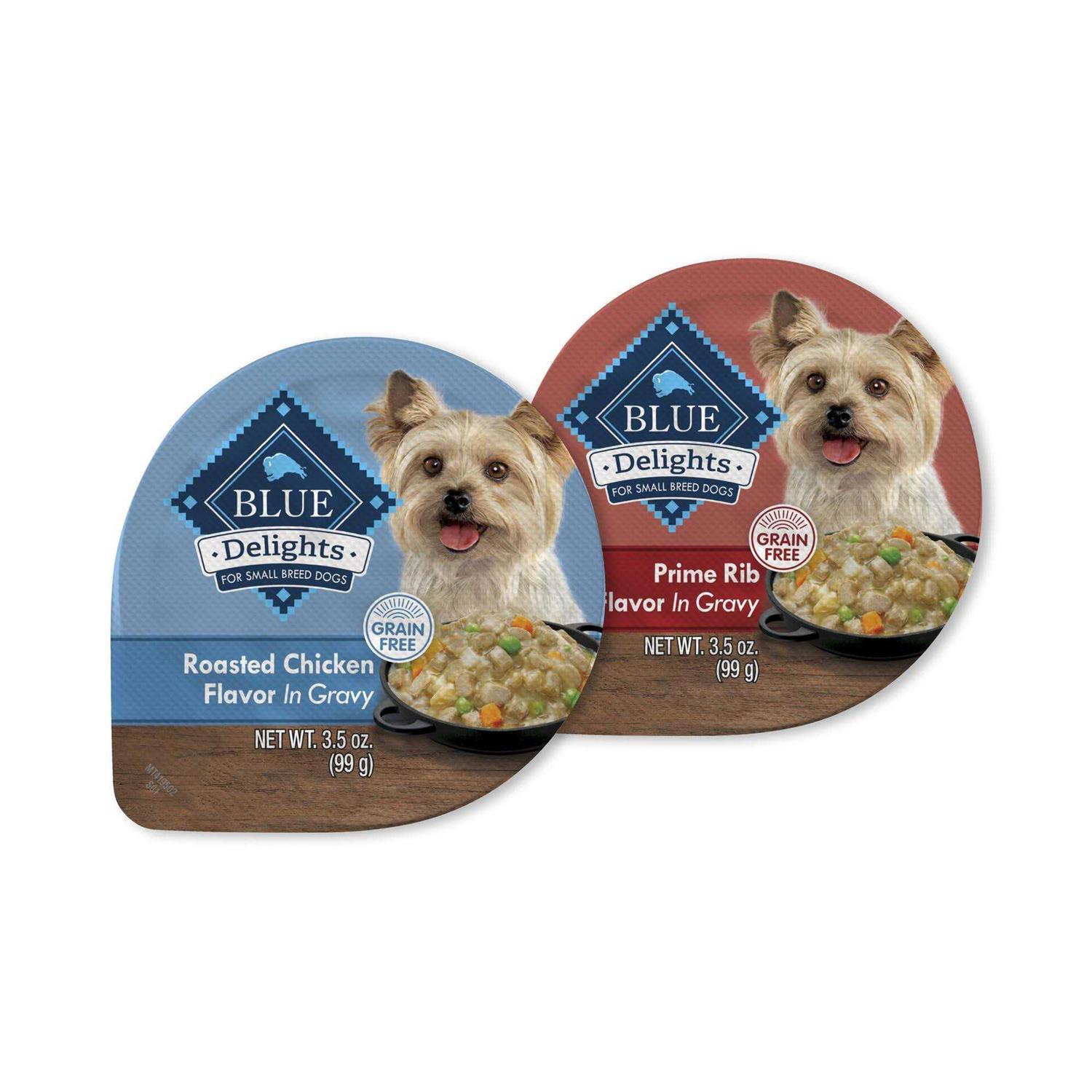 Blue Buffalo Delights Pate Style Grain-Free Chicken Prime Rib & NY Strip Variety Pack Adult Small Breed Wet Dog Food - Healthber