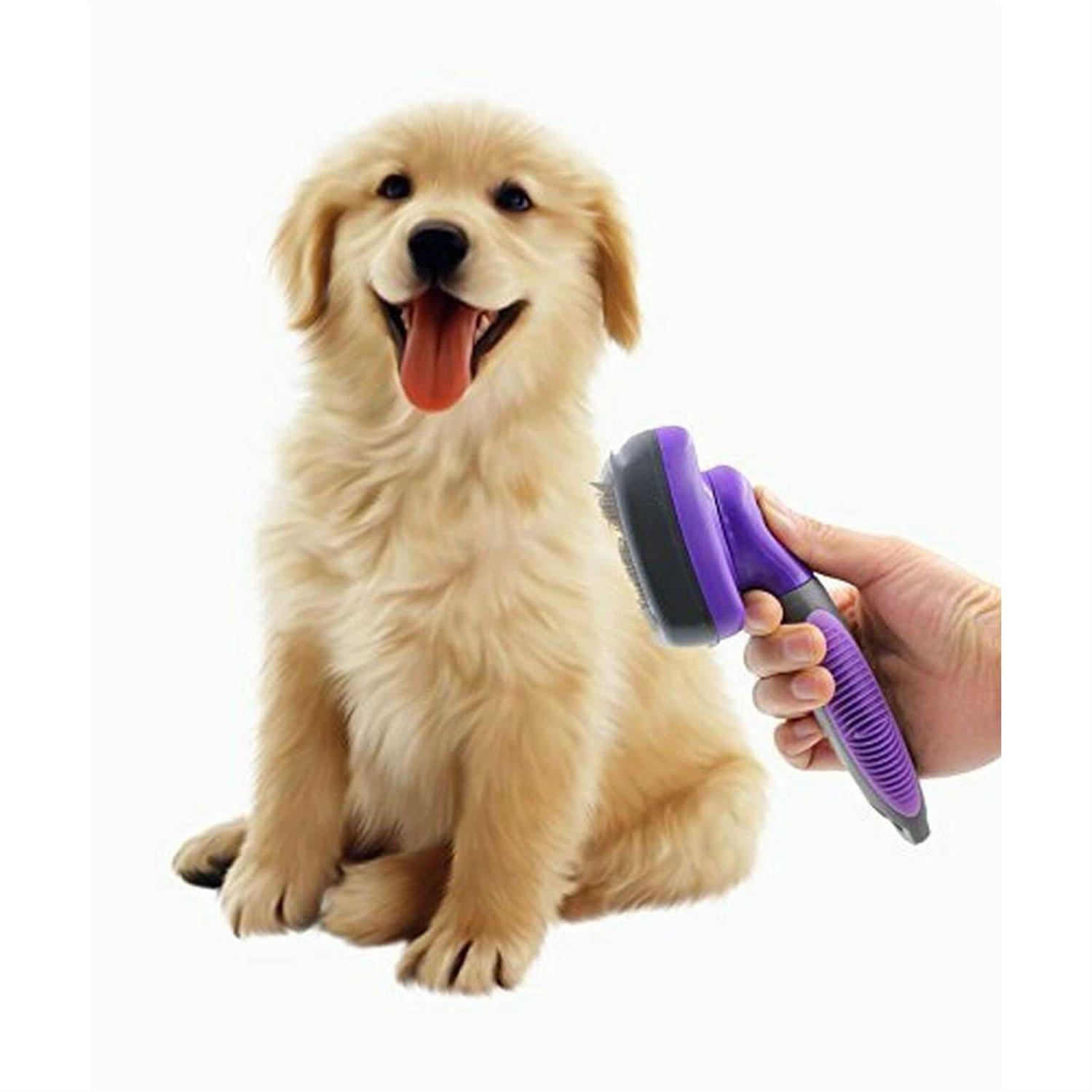 Hertzko Self-Cleaning Dog & Cat Slicker Brush - Healthber