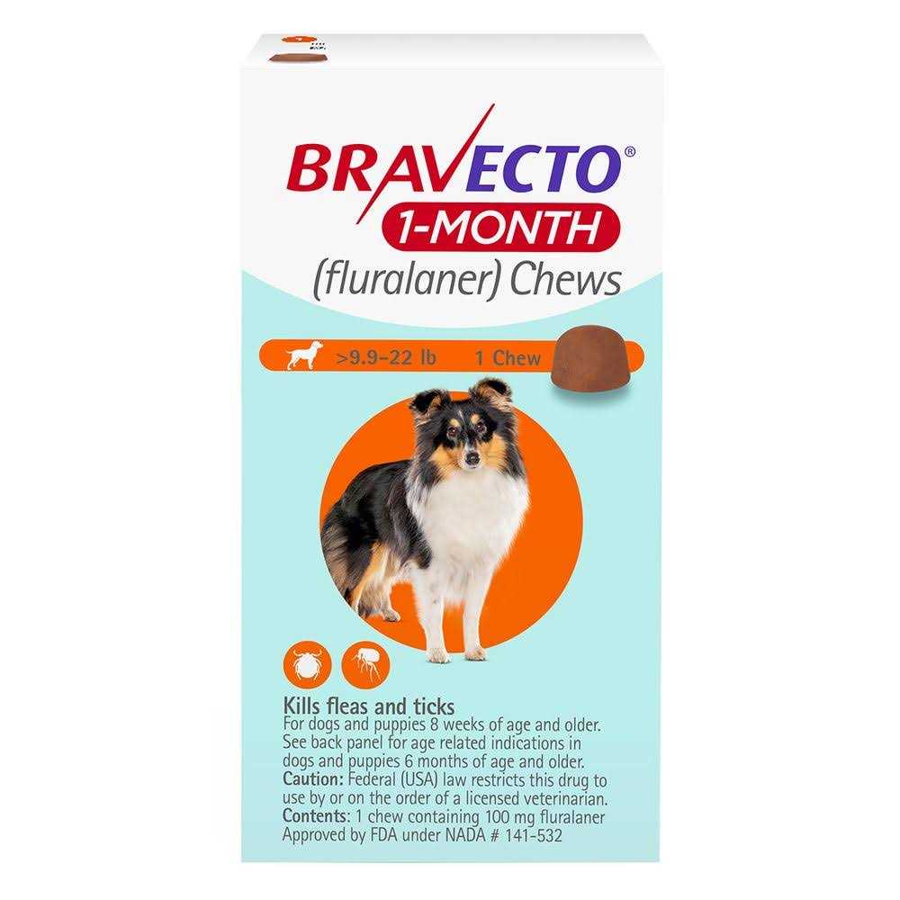 Bravecto 1-Month Chews for Dogs 9.9-22 lbs - Healthber