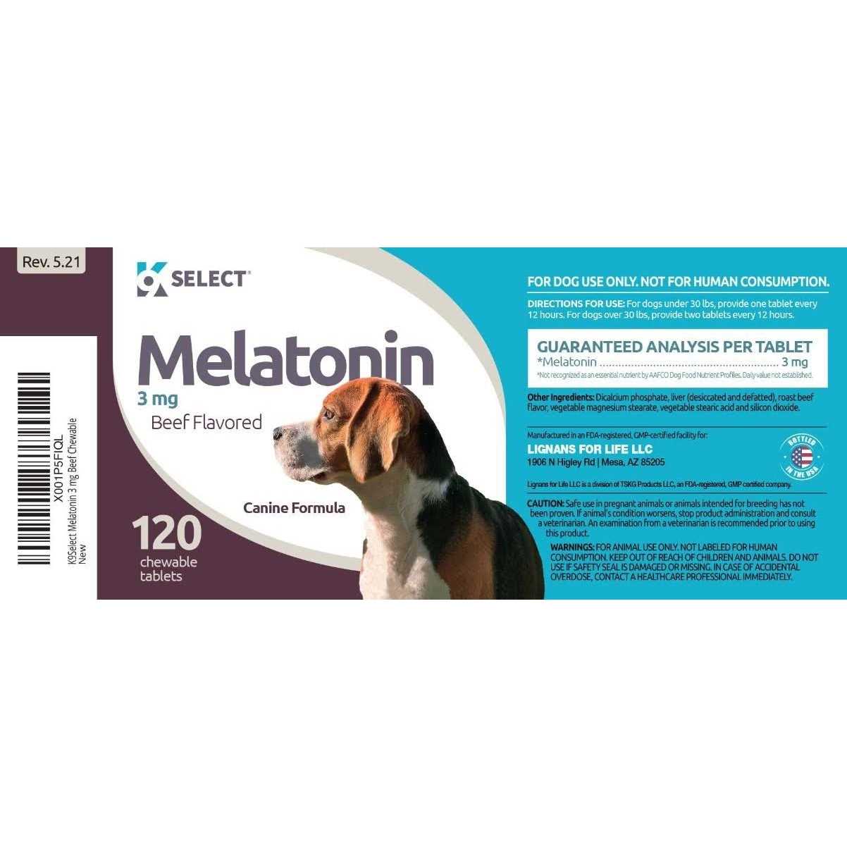 K9 Select Melatonin Beef Flavor Calming Dog Supplement - Healthber