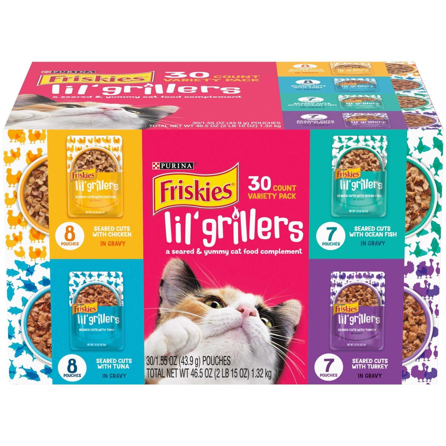 Purina Friskies Gravy Wet Cat Food Complement Variety Pack Lil Grillers Chicken - Healthber