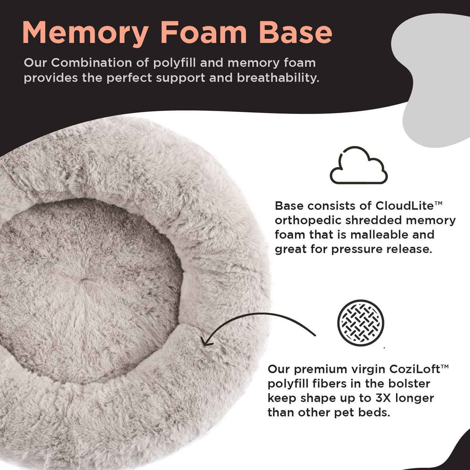 Best Friends by Sheri SnuggleSoft Faux Rabbit Fur Memory Foam Calming Bed - Healthber