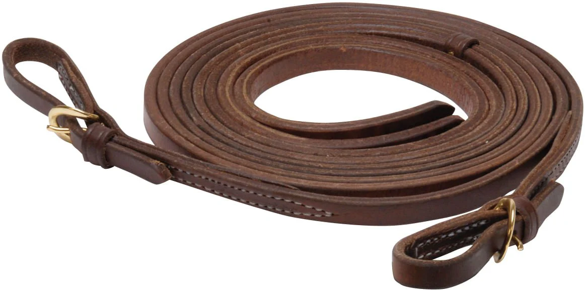 Berlin Leather Heavy Oiled Hermann Oak Split Reins, Water Loop Ends - Healthber