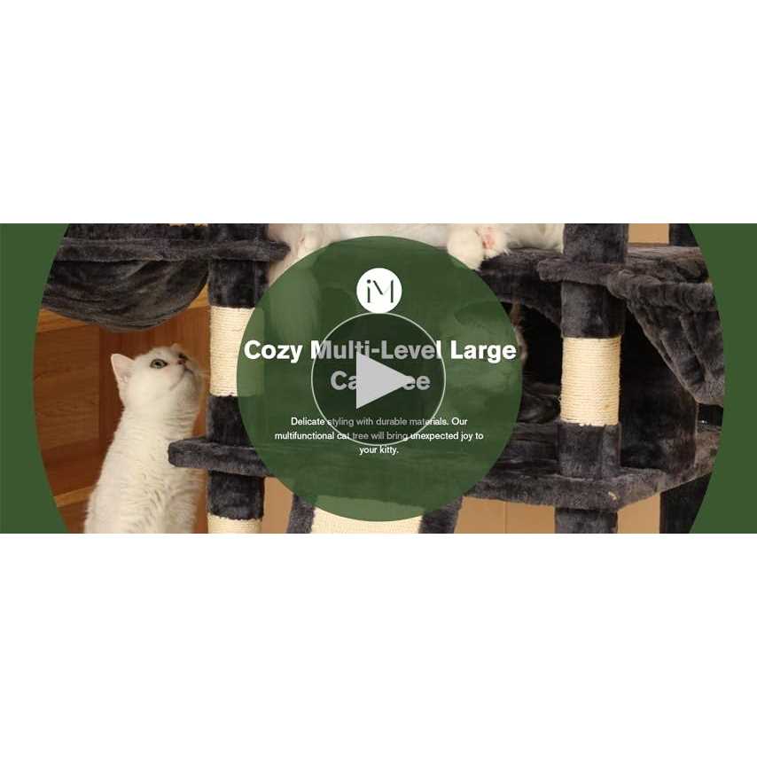 IMUsee 68 Inches Multi-Level Cat Tree for Large Cats/Big Cat Tower with Cat Condo/Cozy Plush Perches/Sisal Scratching - Healthber