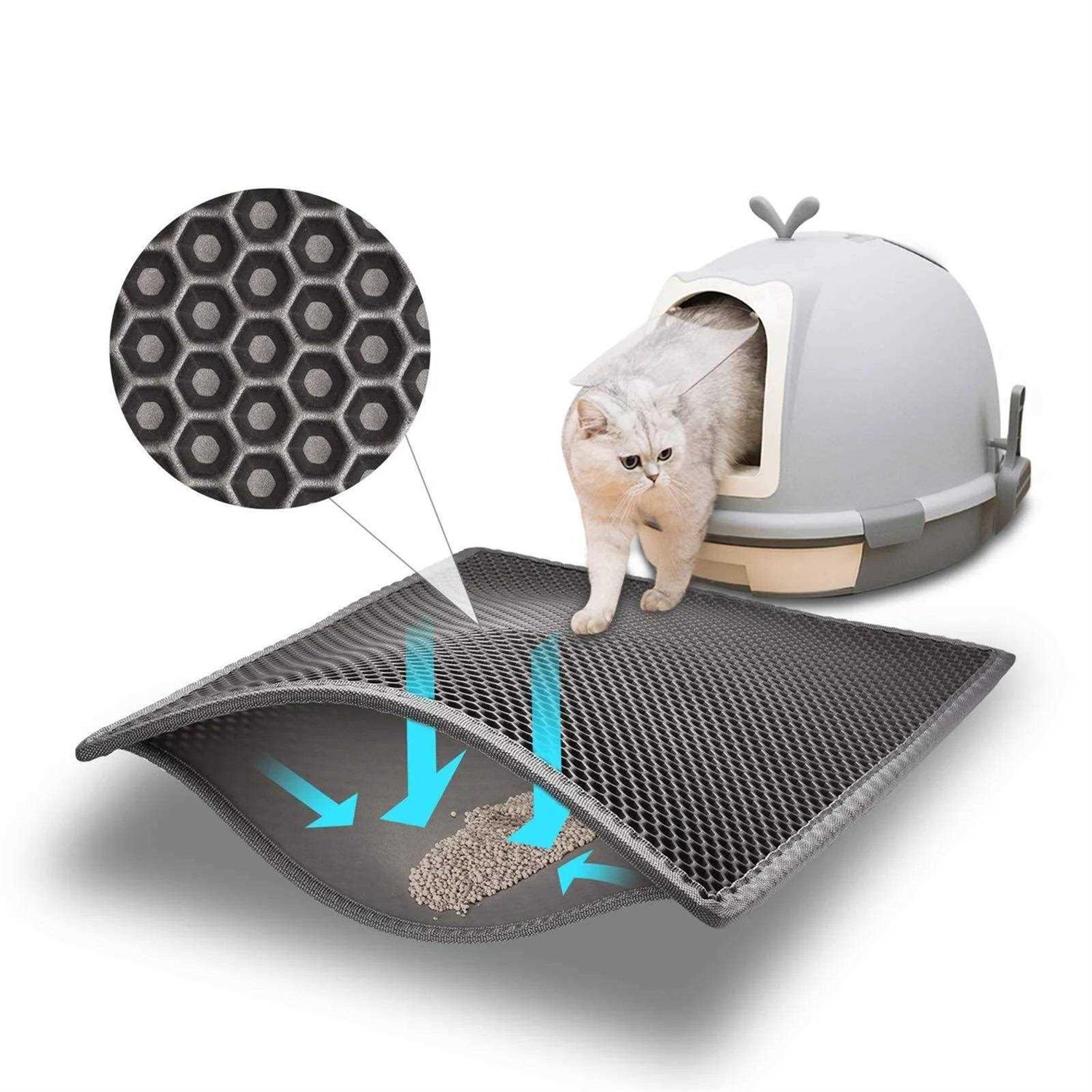 Pieviev Cat Litter Mat Double Layer Waterproof Urine Proof Trapping Mat - Healthber