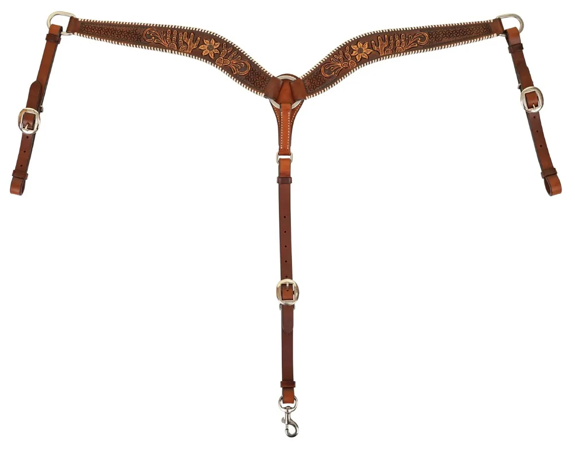 Circle Y Desert Rawhide Breast Collar, Full - Healthber