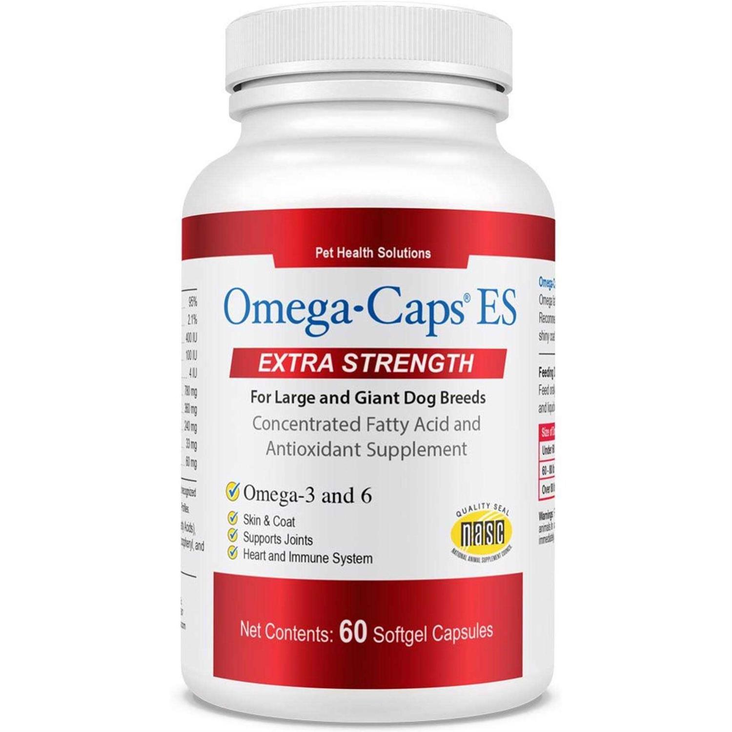 Omega-Caps Softgel Capsules Extra Strength for Large Dogs - Healthber