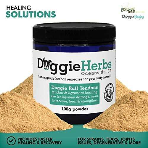 Dog Ligament and Tendon Healing All Natural Human Grade Dog Tendon and Ligament Supplement – Powder Herbal Blend – 100g by Doggie Herbs - Healthber