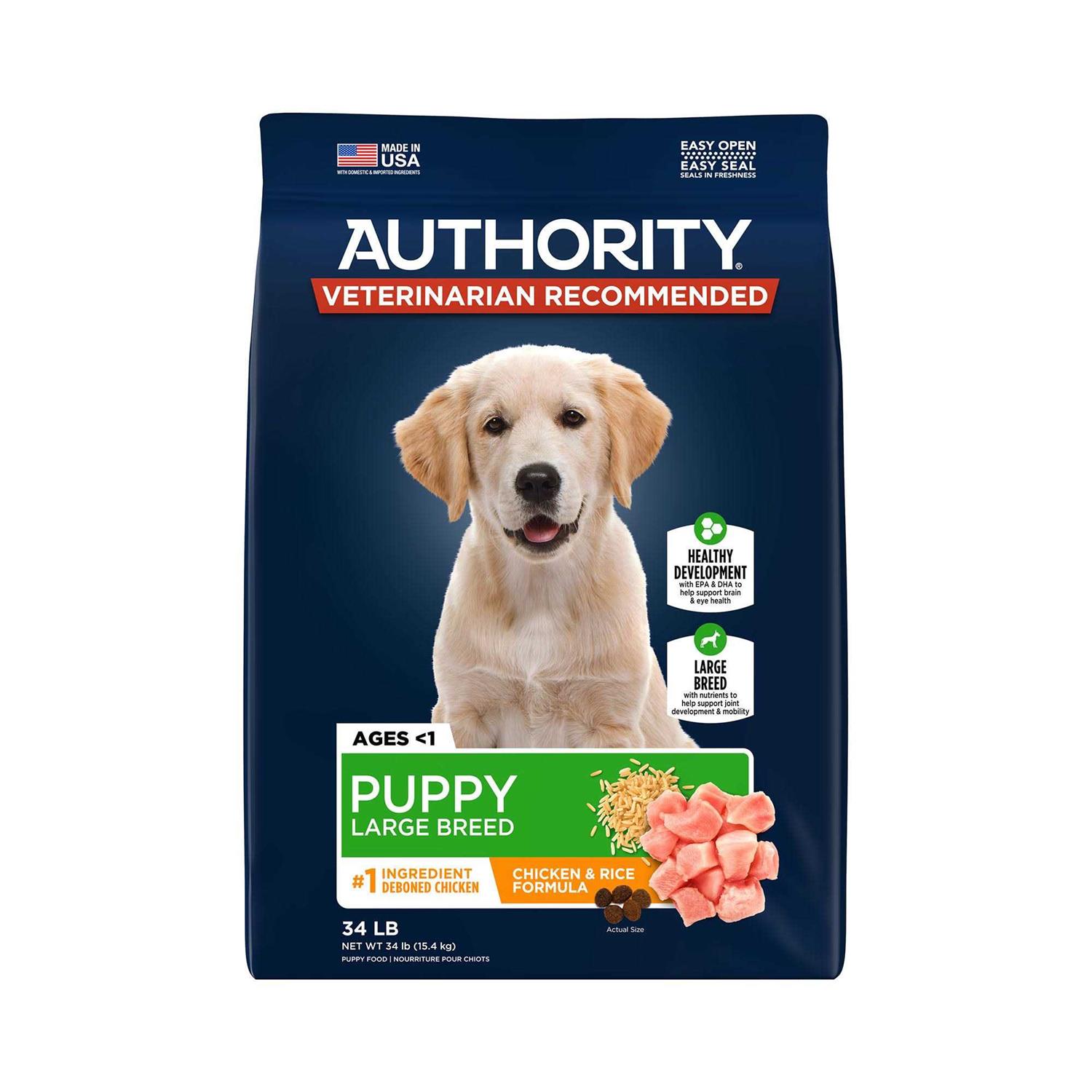Authority Chicken Rice Formula Large Breed Puppy Dry Dog Food - Healthber