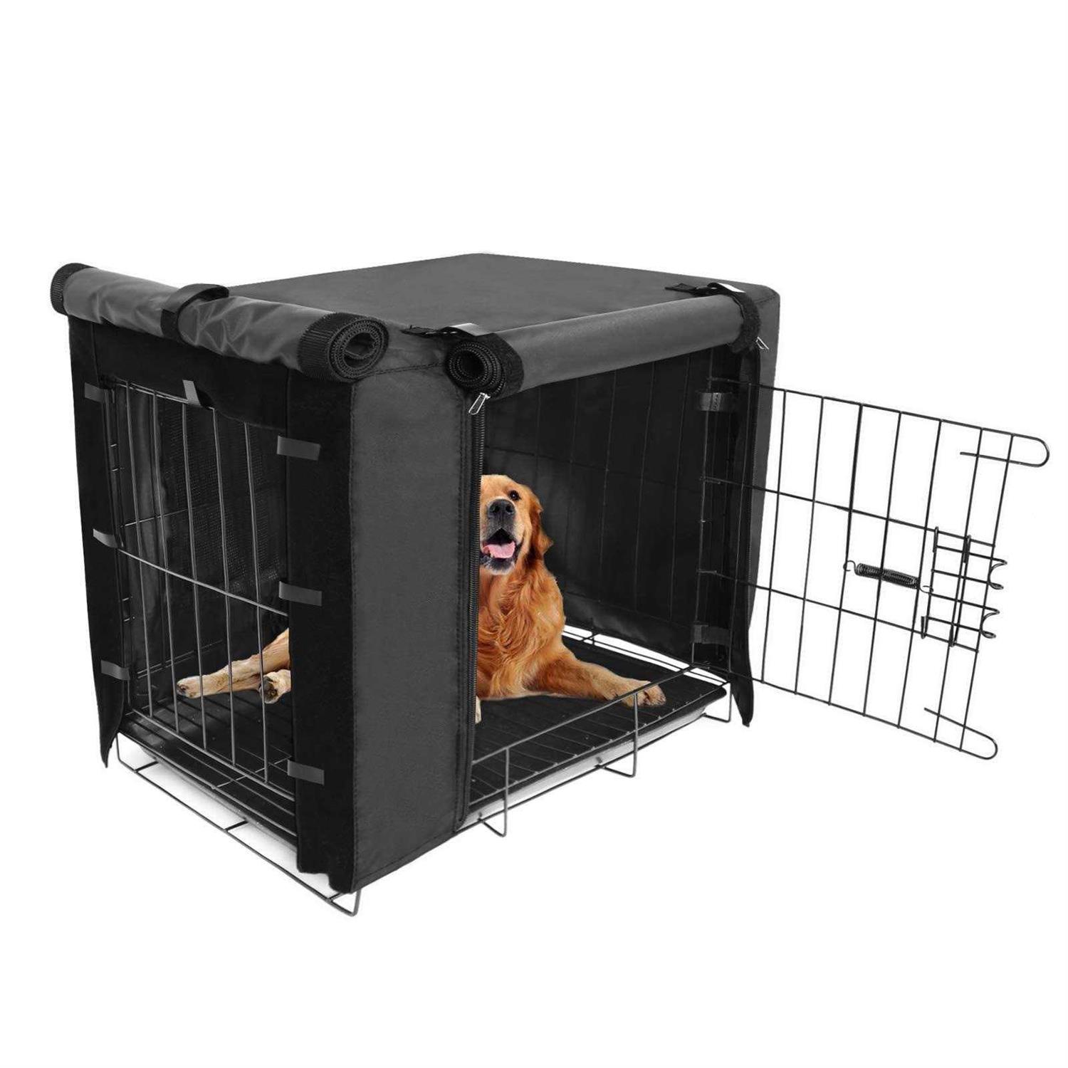 Durable Dog Crate Cover Double Door for Large pet Kennel Covers Universal Fit 36 42 48 inches Wire Dog Crate - Healthber