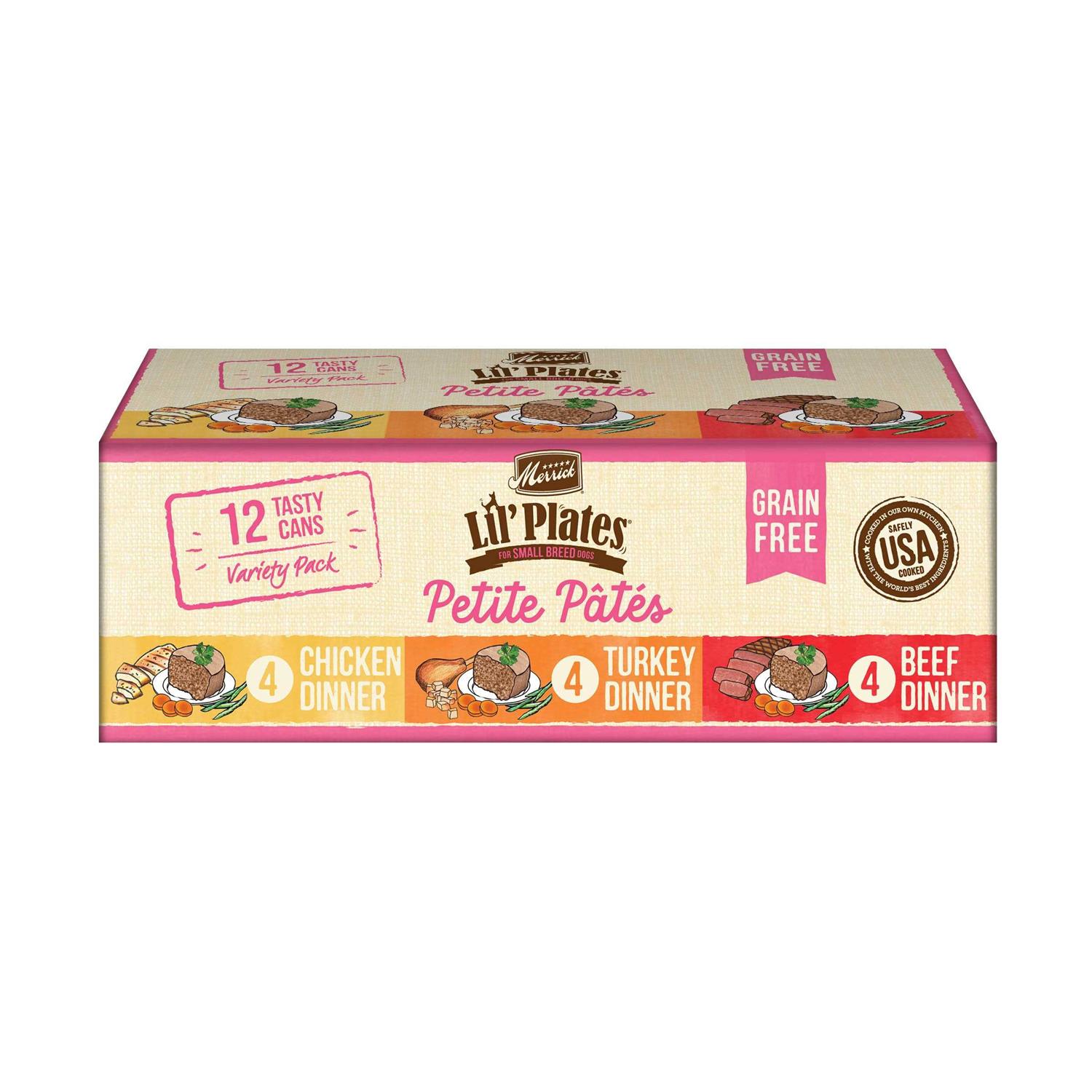 Merrick Pet Care Grain Free Dinner Lil’ Plates Petite Pates Adult Wet Dog Food - Healthber