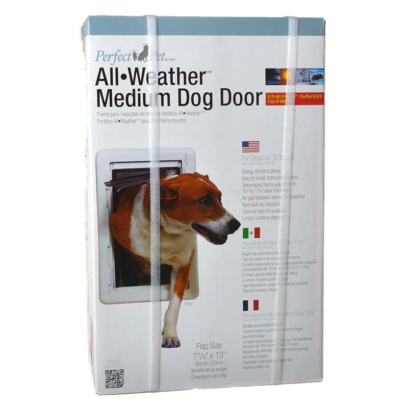 Perfect Pet The All-Weather Energy Efficient Dog Door, Medium, 7.25 x 13 Flap Size - Healthber