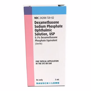Rx Dexamethasone Sodium Phosphate Ophthalmic Solution 0.1% for Dogs & Cats, 5 mL - Healthber