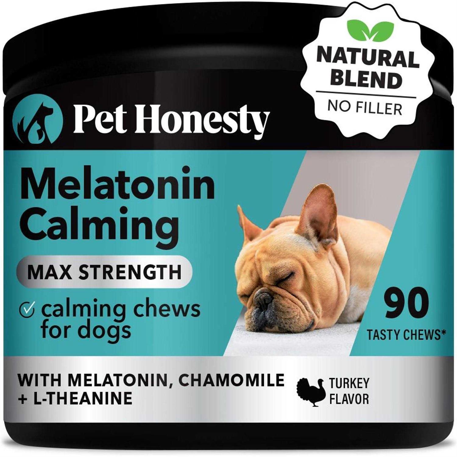 Pet Honesty Melatonin Calming Max Strength Dog Chew Supplement - Healthber