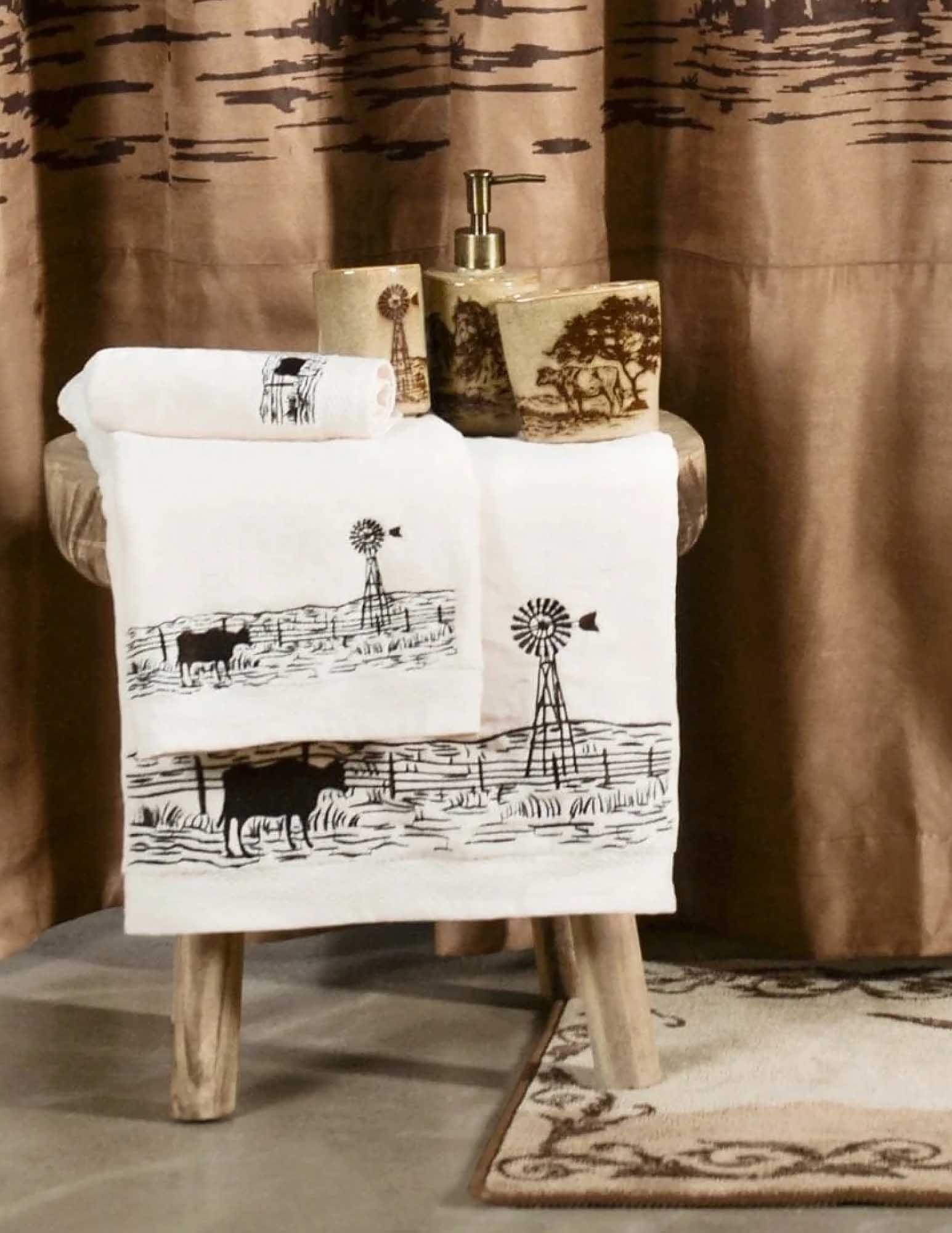 Jasper Embroidered Windmill Landscape Towel Set - Healthber