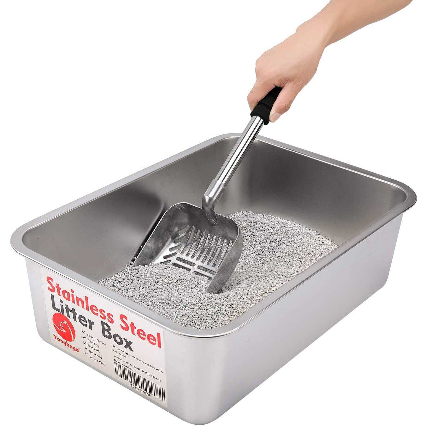 Yangbaga Metal Cat Litter Scoop with Deep Shovel&Long Handle,Detachable Stainless Steel Non-Stick Litter Sifter with Foam Padded Grip - Healthber