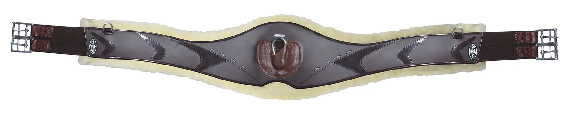 Professional's Choice Fleece Contoured Jump Girth, Chocolate - Healthber