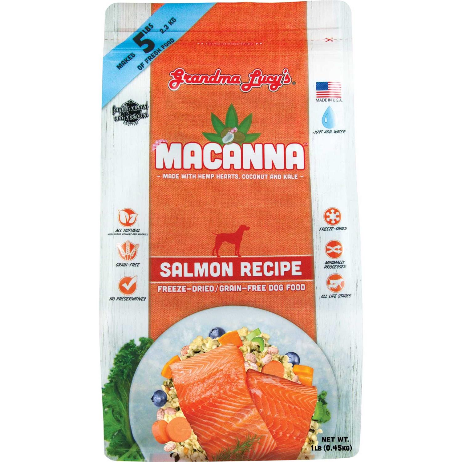 Grandma Lucy’s Grain Free Macanna Salmon Freeze Dried Dog Food - Healthber